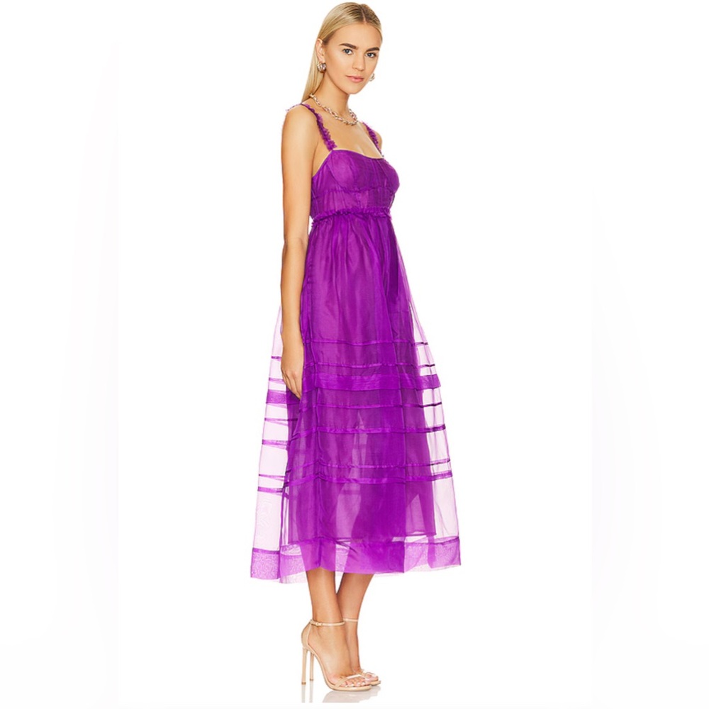 Ulla Johnson Priscilla Silk Organza Midi Bustier Dress - Size 6